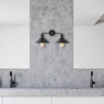 Aplica de perete, Fulgor, 942FLG2166, Metal, Negru