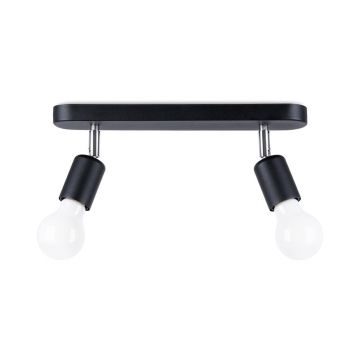 Plafonieră neagră din metal ø 6 cm Brando – Sollux