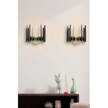 Aplica de perete, FullHouse, 390FLH2112, MDF  , Negru