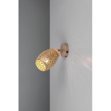 Aplica de perete Bidar, RL, 12x10 cm, 10W, 1x E14, metal, aramiu
