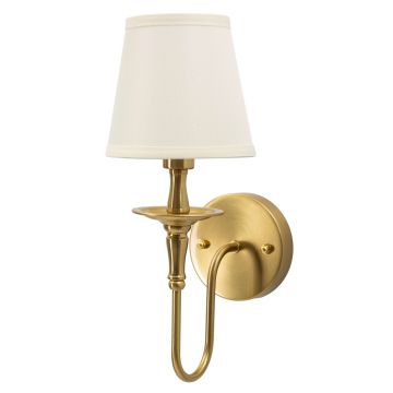 Aplica de perete Bucharest, Mauro Ferretti, 1 x E14, 20W, 15x22x38 cm, fier, auriu/alb