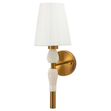 Aplica de perete Budapest, Mauro Ferretti, 1 x E14, 20W, 16x20x46 cm, fier, auriu/alb