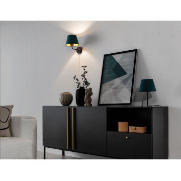 Aplica de perete ELTAP, Vespillo, 20x20x23 cm, 1xE27, 15W, otel/PVC, verde/auriu