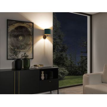 Aplica de perete ELTAP, Vespillo, 26x18x24 cm, 1xE27, 15W, otel/PVC, verde/auriu