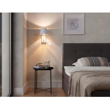 Aplica de perete ELTAP, Vespillo, 26x18x38 cm, 1xE27, 1xG9, 15W/8W, otel/PVC, alb/auriu