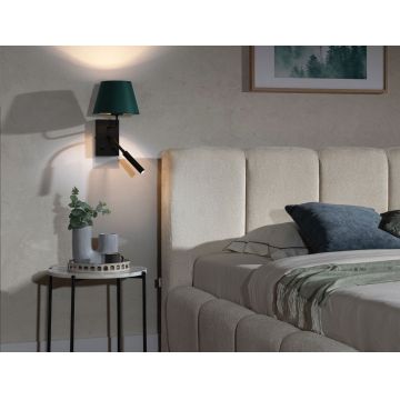 Aplica de perete ELTAP, Vespillo, 26x18x38 cm, 1xE27, 1xG9, 15W/8W, otel/PVC, verde/auriu