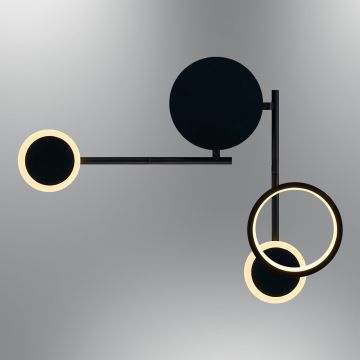 Aplica de perete, L1167 - Black, Lightric, 40 x 47 x 9 cm, LED, 17W, negru