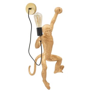 Aplica de perete Monkey, Mauro Ferretti, 1 x E27, 20W, 32x32x64 cm, polirasina, auriu