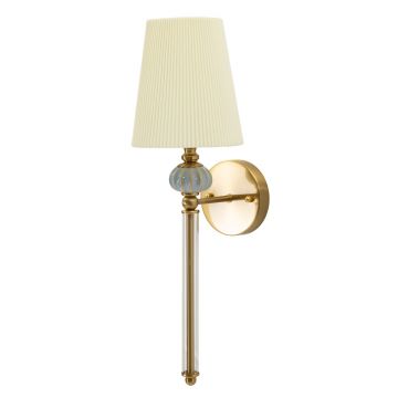Aplica de perete Warsaw, Mauro Ferretti, 1 x E14, 20W, 17x22x57 cm, fier/sticla, auriu/alb