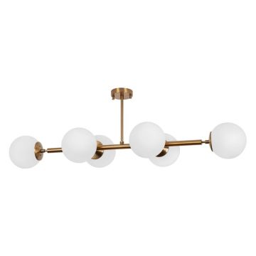 Plafonieră albă/aurie cu abajur din sticlă 40x110 cm Fazli – Opviq lights