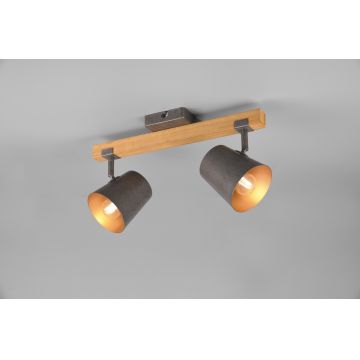 Plafoniera Bell, TRIO, 42.5x14.5x23.2 cm, 25W, 2x E14, metal, gri/natur