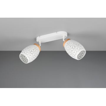 Plafoniera Bidar, RL, 28x12x27 cm, 10W, 2x E14, metal, alb mat/natur
