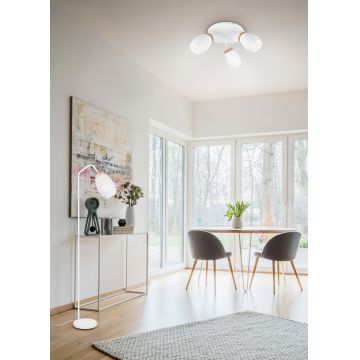 Plafoniera Bidar, RL, 58x27 cm, 10W, 3x E14, metal, alb mat/natur