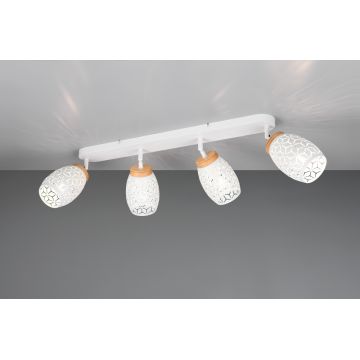 Plafoniera Bidar, RL, 74x12x27 cm, 10W, 4x E14, metal, alb mat/natur