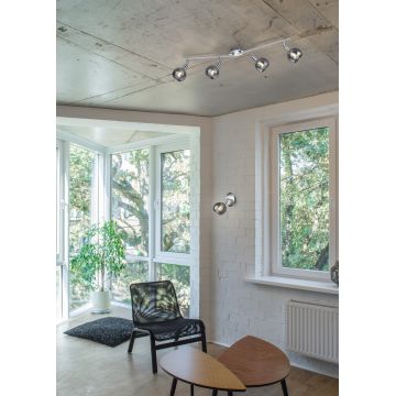 Plafoniera Brest, RL, 85x9x20.5 cm, 28W, 4x E14, metal, argintiu