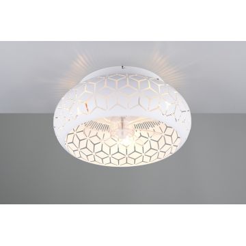 Plafoniera cu ventilator Bidar, RL, 50x22 cm, 10W, 3x E27, metal, alb mat
