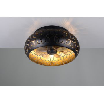 Plafoniera cu ventilator Bidar, RL, 50x22 cm, 10W, 3x E27, metal, negru/natur