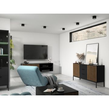 Plafoniera ELTAP, Vallum, 12x8 cm, 16W, otel, negru