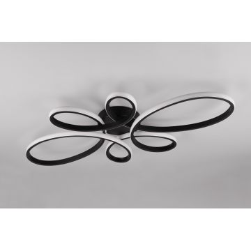 Plafoniera Fly, TRIO, 83x45.5x7.5 cm, 32W, 1x SMD, metal, negru mat