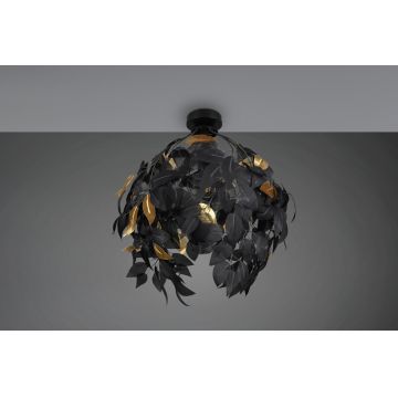 Plafoniera Leavy, RL, 38x58 cm, 28W, 1x E27, metal, negru mat/auriu
