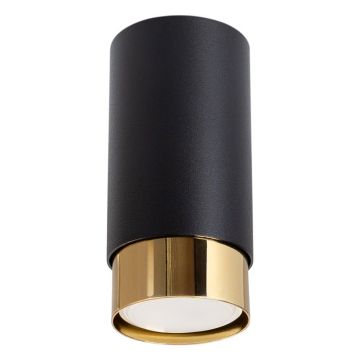 Plafonieră neagră/aurie Crown – Sollux