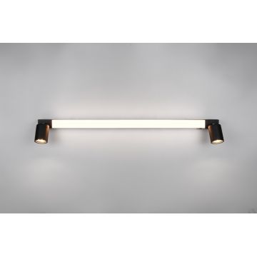Aplica de perete Enrico, TRIO, 90x6x18 cm, 9W / 4.9W, 1x SMD / 2x GU10, metal, negru mat