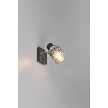 Aplica de perete Jack, RL, 10x10x16 cm, 10W, 1x E27, metal, negru/gri