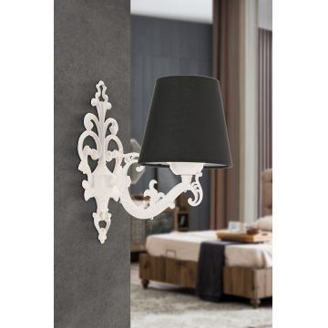 Aplica de perete, Opviq, 390FLH2330, Alb/Negru