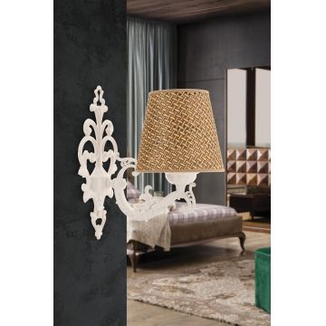 Aplica de perete, Opviq, 390FLH2339, Natural/Alb