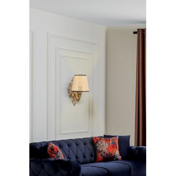 Aplica de perete, Opviq, 390FLH2356, Natural / Aur