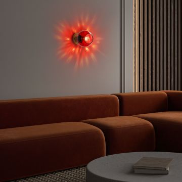 Aplica de perete, Opviq, 521SHN3695, Roșu / Auriu