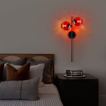 Aplica de perete, Opviq, 521SHN3700, Roșu/Negru