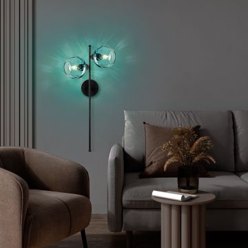 Aplica de perete, Opviq, 521SHN3701, Albastru/Negru