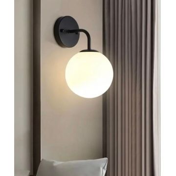 Aplica de perete, Opviq, 751ARL1143, Metal, Alb/Negru