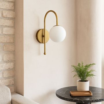 Aplica de perete, Opviq, 780SGN3558, Alb/Auriu