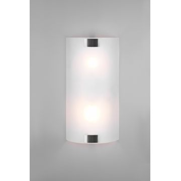 Aplica de perete Pura, TRIO, 20x40 cm, 25W, 2x E27, metal, nichel mat/alb