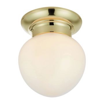 Plafonieră albă-alămie cu abajur din sticlă Ronda – Markslöjd