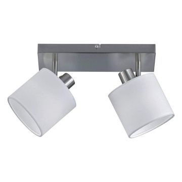 Plafonieră albă/gri cu abajur textil ø 12 cm Tommy – Trio