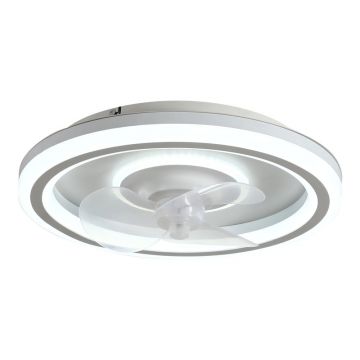 Plafonieră albă LED cu control prin telecomandă/cu ventilator Alan – SULION