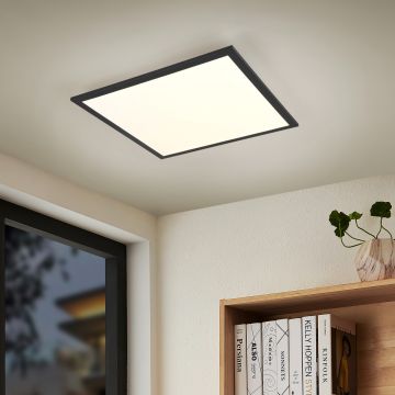 Plafoniera Beta, RL, 29.5x29.5x5 cm, 13W, 1x SMD, metal, negru mat/alb