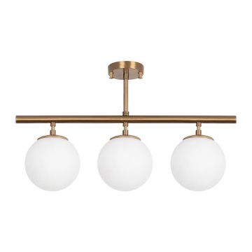 Plafonieră bronz cu abajur din sticlă ø 15 cm Atmaca – Opviq lights