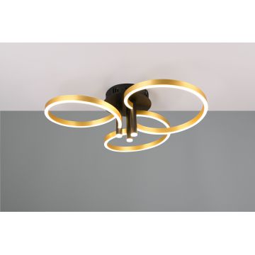Plafoniera Caruso, TRIO, 65.5x20 cm, 43W, 1x SMD, metal, negru/auriu