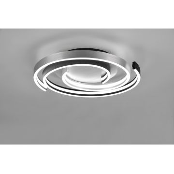 Plafoniera Caya, TRIO, 50x9 cm, 58W, 1x SMD, metal, argintiu lucios