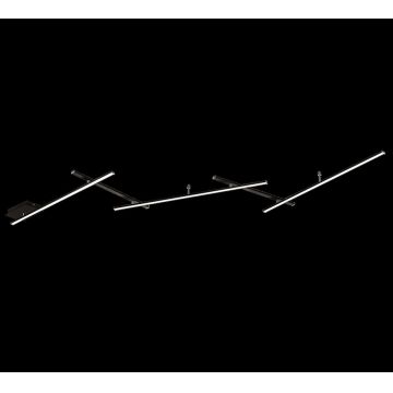 Plafoniera Indira, TRIO, 245x50x6.5 cm, 25W, 1x SMD, metal, negru mat