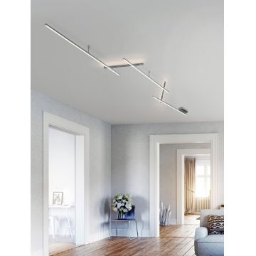 Plafoniera Indira, TRIO, 245x50x6.5 cm, 25W, 1x SMD, metal, nichel mat