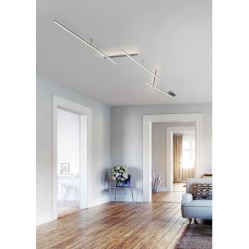Plafoniera Indira, TRIO, 345x58x6.5 cm, 28W, 1x SMD, metal, nichel mat