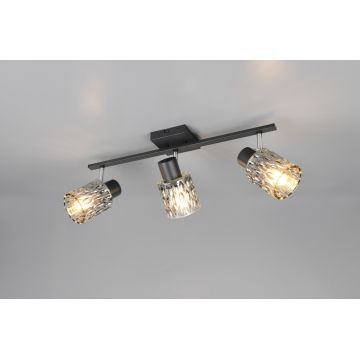 Plafoniera Jack , RL, 55x16x21 cm, 10W, 3x E27, metal, negru/gri