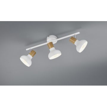 Plafoniera Latika, RL, 47x13.5x18.5 cm, 10W, 3x E14, metal, alb mat/natur