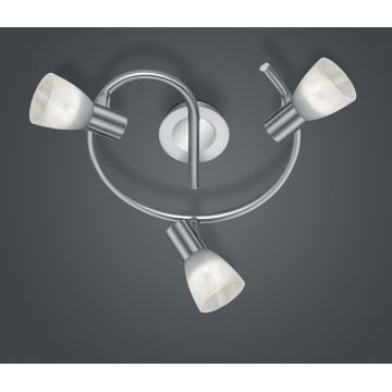 Plafoniera Levisto, TRIO, 30x21 cm, 4.9W, 3x E14, metal, nichel mat/alb