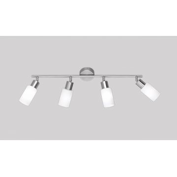 Plafoniera Mars, RL, 60x8x18.5 cm, 40W, 4x E14, metal, nichel mat/alb